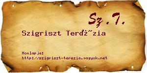 Szigriszt Terézia névjegykártya