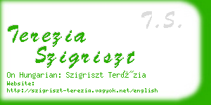 terezia szigriszt business card